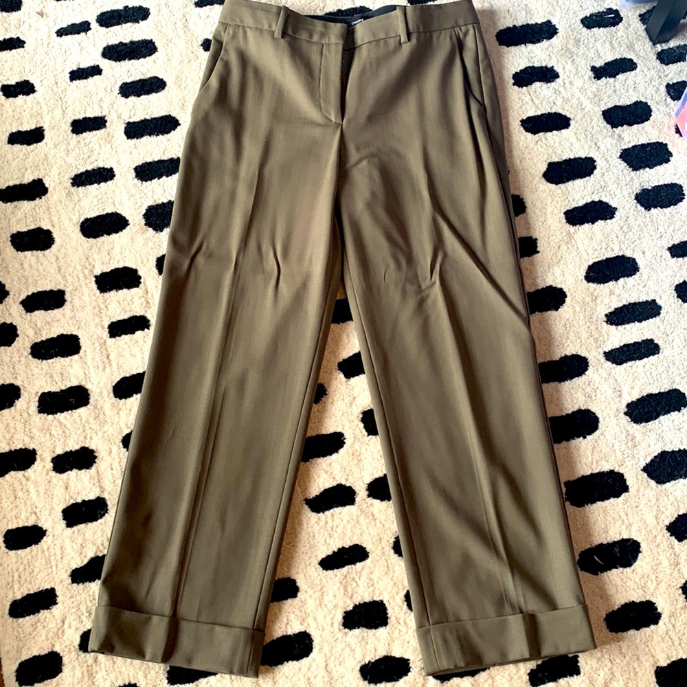 Army green, dress pants
